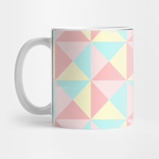 Pink Teal Blue Rose Yellow Pastels geometric triangles Pattern Mug